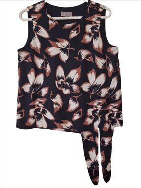 Laura Petites Sleeveless Floral Faux-Wrap Blouse